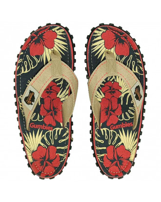 Gumbies Flip-Flops Denim Hibiscus