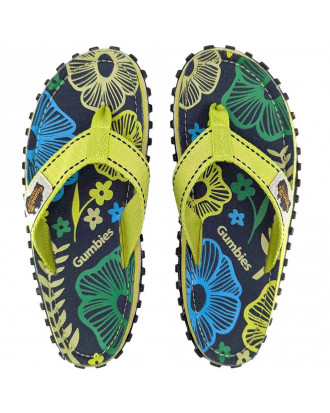 Gumbies Flip Flops Pistachio Flowers